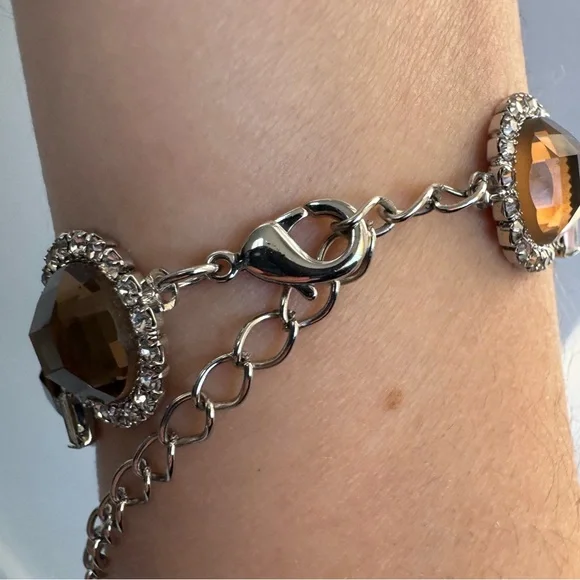 Sparkly Amber Rhinestone Bracelet - Picture 3 of 5